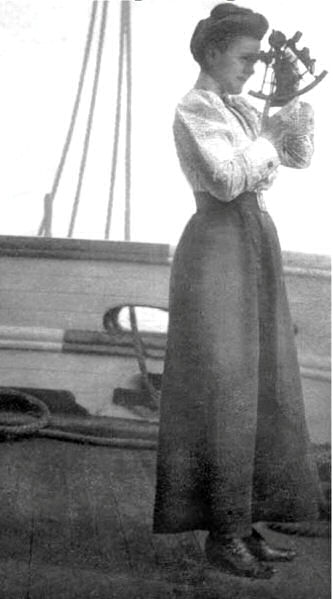 woman with sextant